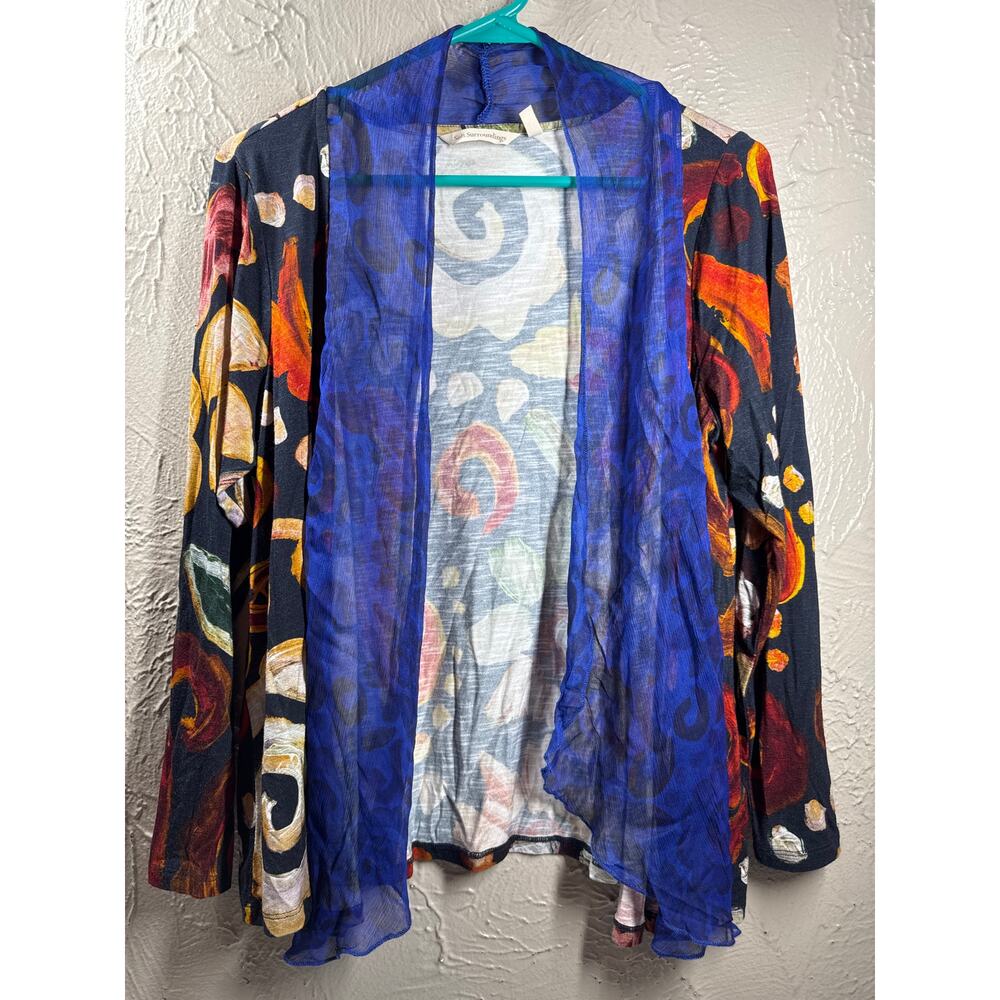 Soft Surroundings Langshire Topper Duster Floral Long Sleeve Open‎ Front Size PS